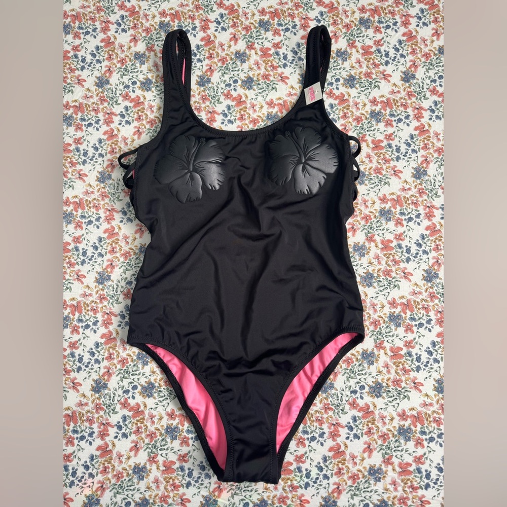 PINK Victoria Secret Black One Piece swimsuit size: Small